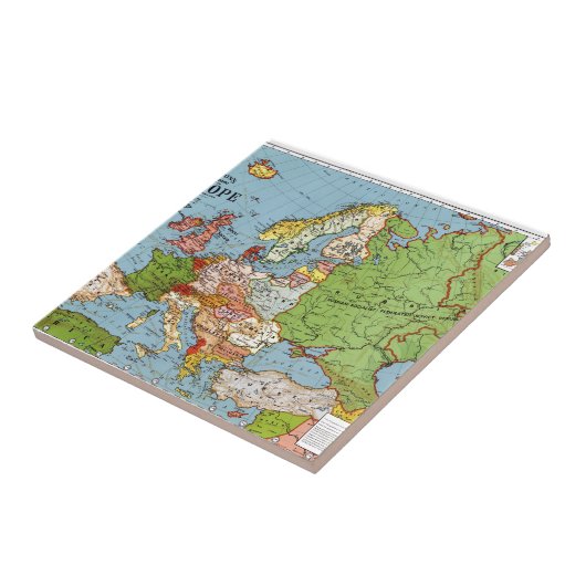 Algemene kaart van de  Europa 20e eeuw Tegeltje (Zijkant)