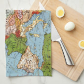 Algemene kaart van de  Europa 20e eeuw Theedoek (Quarter Fold)