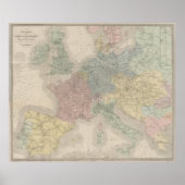 Algemene kaart van de Europese Spoorwegen Poster (Voorkant)