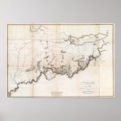 Algemene kaart van de loop van de Ohio Poster (Voorkant)