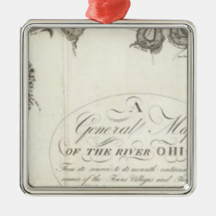 Algemene kaart van de Ohio Metalen Ornament