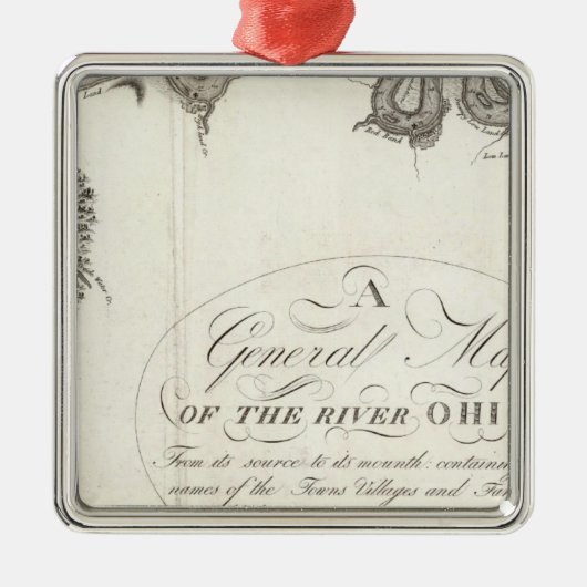 Algemene kaart van de Ohio Metalen Ornament (Voorkant)