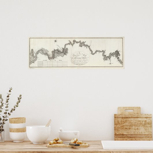 Algemene kaart van de Ohio Poster (Keuken)