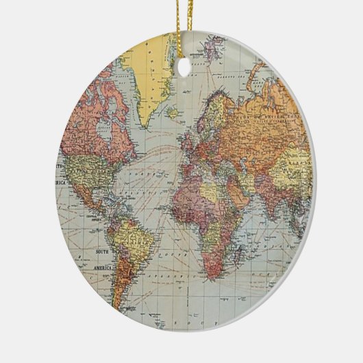  algemene kaart van de wereld keramisch ornament (Links)