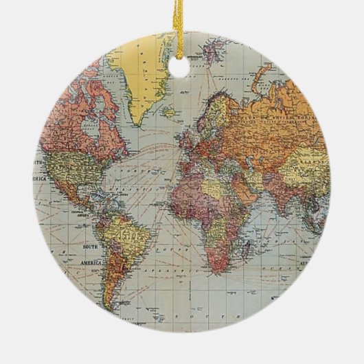  algemene kaart van de wereld keramisch ornament (Achterkant)