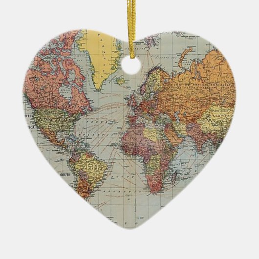 algemene kaart van de wereld keramisch ornament (Voorkant)