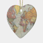 algemene kaart van de wereld keramisch ornament (Links)