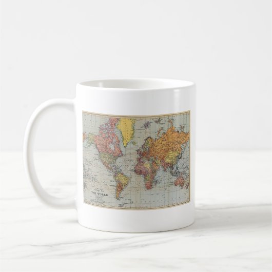 algemene kaart van de wereld koffiemok (Links)