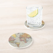  algemene kaart van de wereld lithografie zandsteen onderzetter (Zijkant)