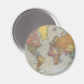  algemene kaart van de wereld magneet (Voorkant / Achterkant)