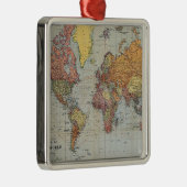 algemene kaart van de wereld metalen ornament (Rechts)