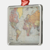 algemene kaart van de wereld metalen ornament (Links)