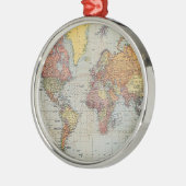  algemene kaart van de wereld metalen ornament (Links)