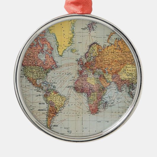  algemene kaart van de wereld metalen ornament (Voorkant)