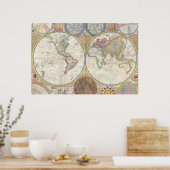 algemene kaart van de wereld poster (Keuken)