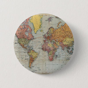  algemene kaart van de wereld ronde button 5,7 cm