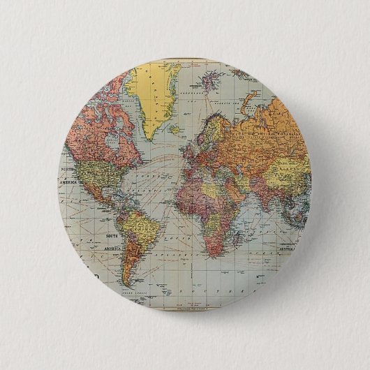  algemene kaart van de wereld ronde button 5,7 cm (Voorkant)