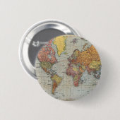  algemene kaart van de wereld ronde button 5,7 cm (Voorkant /achterkant)