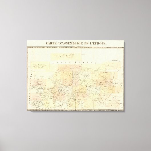 Algemene kaart van Europa Canvas Afdruk (Voorkant)