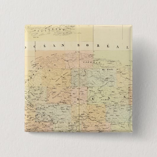 Algemene kaart van Europa Vierkante Button 5,1 Cm (Voorkant)