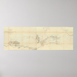 Algemene kaart van exploraties en enquêtes poster