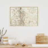 Algemene kaart van het Koninkrijk Nieuw-Spanje Poster (Keuken)