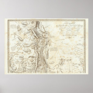 Algemene kaart van het Koninkrijk Nieuw-Spanje Poster
