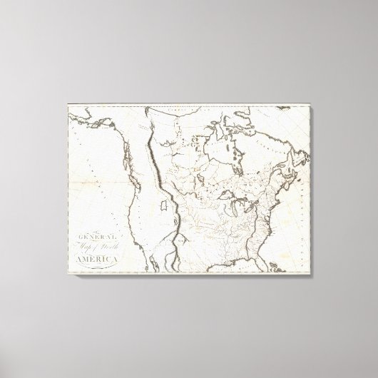 Algemene kaart van Noord-Amerika Canvas Afdruk (Voorkant)