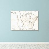 Algemene kaart van Noord-Amerika Canvas Afdruk (Insitu (Houten vloer))