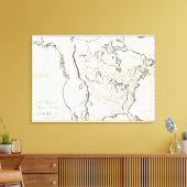 Algemene kaart van Noord-Amerika Canvas Afdruk (Insitu (Woonkamer))