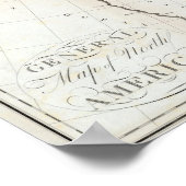 Algemene kaart van Noord-Amerika Poster (Hoek)