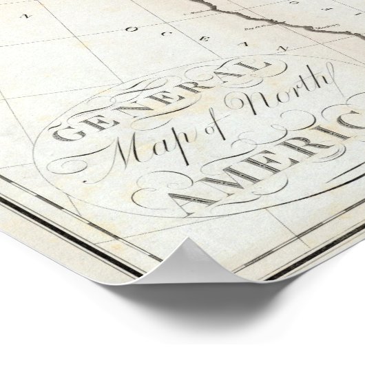 Algemene kaart van Noord-Amerika Poster (Hoek)