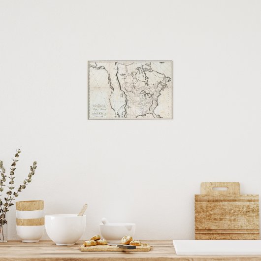 Algemene kaart van Noord-Amerika Poster (Keuken)