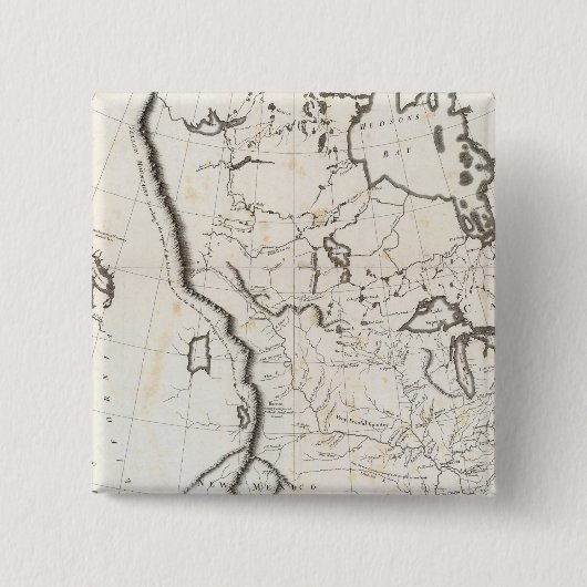 Algemene kaart van Noord-Amerika Vierkante Button 5,1 Cm (Voorkant)