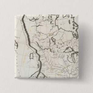 Algemene kaart van Noord-Amerika Vierkante Button 5,1 Cm