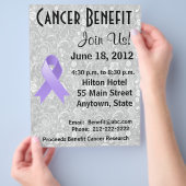 Algemene kankervoorlichting Gray Floral Flyer (Hand)