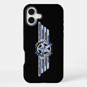 Algemene Lucht Piloot Chrome Als Ster Vleugels Zwa iPhone 16 Plus Hoesje