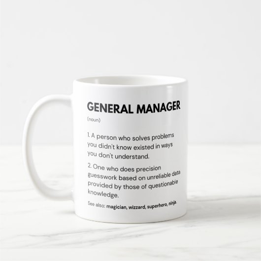 Algemene Manager Bedrijfsdefinitie Koffiemok (Links)