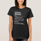 Algemene Manager Definitie T-shirts Grappige Funct (Voorkant)