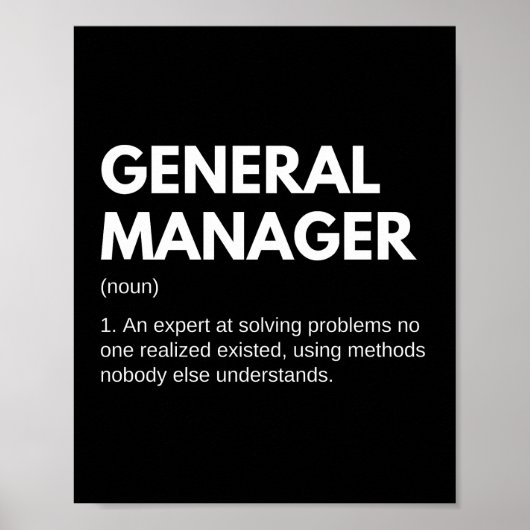 Algemene Manager Grappige Definitie Poster (Voorkant)