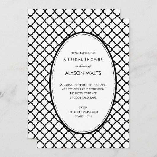 Algemene moderne uitnodiging voor feest (Zwart) (Voorkant / Achterkant)