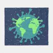 Algemene pandemische (virusdeeltjes) (infectie) fleece deken (Voorkant (Horizontaal))