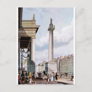 Algemene Post Office van Dublin, Nelsons Pillar c1 Feestdagenkaart