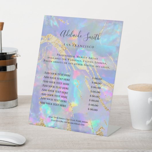 algemene prijslijst voetstuk reclamebord met voetstuk (Insitu)