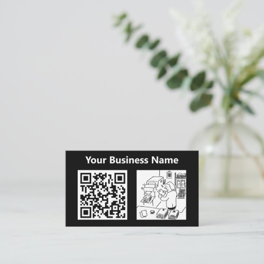 Algemene printerillustratie en QR-code Visitekaartje (Staand voorkant)
