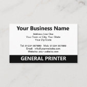 Algemene printerillustratie en QR-code Visitekaartje (Achterkant)