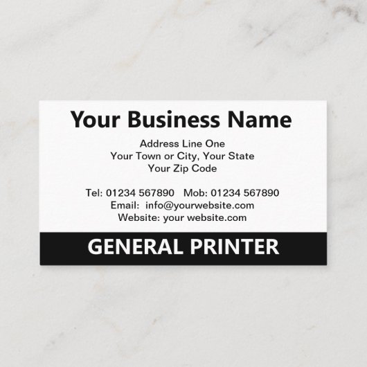 Algemene printerillustratie en QR-code Visitekaartje (Achterkant)