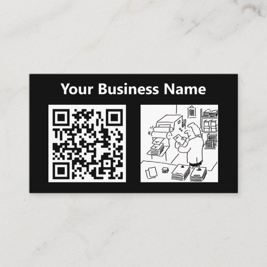 Algemene printerillustratie en QR-code Visitekaartje (Voorkant)