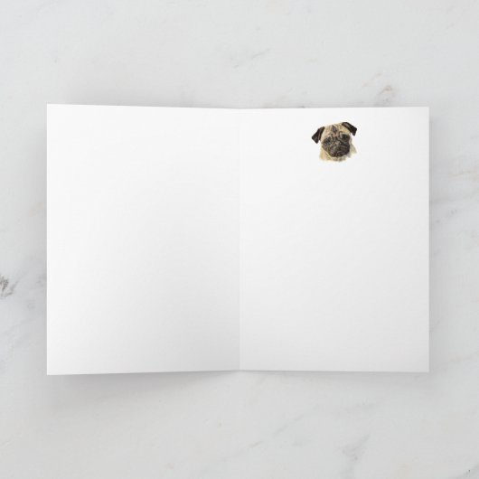 Algemene Pug van de Verjaardag, de Hond van het Kaart (Binnen)