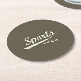 Algemene sportploeg ronde kartonnen onderzetter